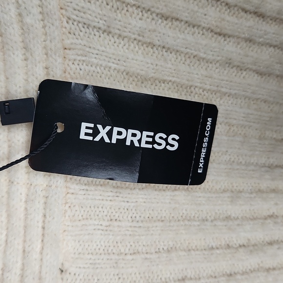 Express ribbed crop sweater cardigan women's Large oat NWT - Picture 5 of 8